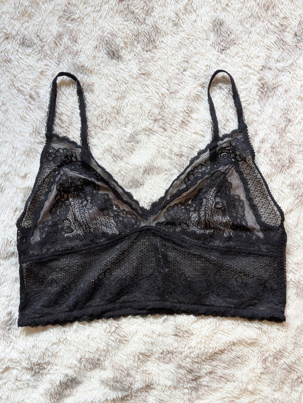 3/$25 Platinum Lingerie | Black Lace Bralette/Cropped Cami